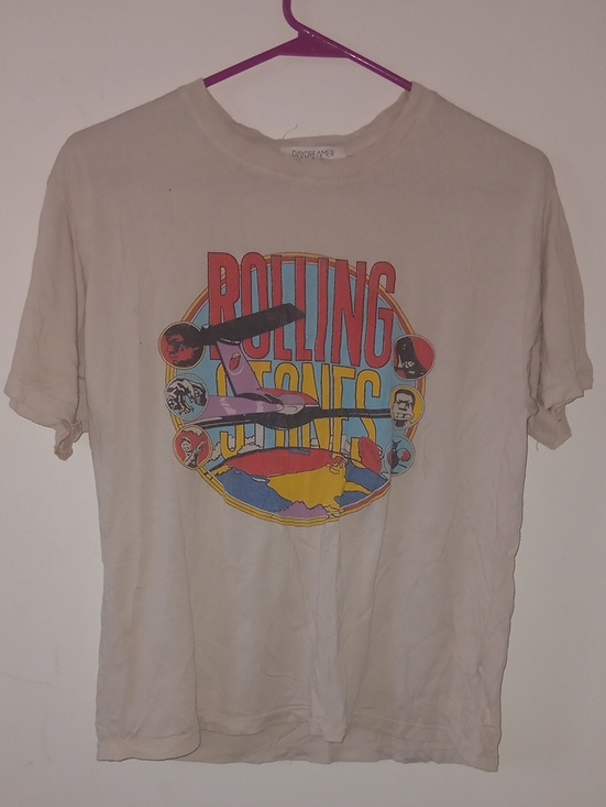 daydreamer free people Tops - Day Dreamer For Free People Cream Rolling Stones Graphic Tee  Multicolor Print
